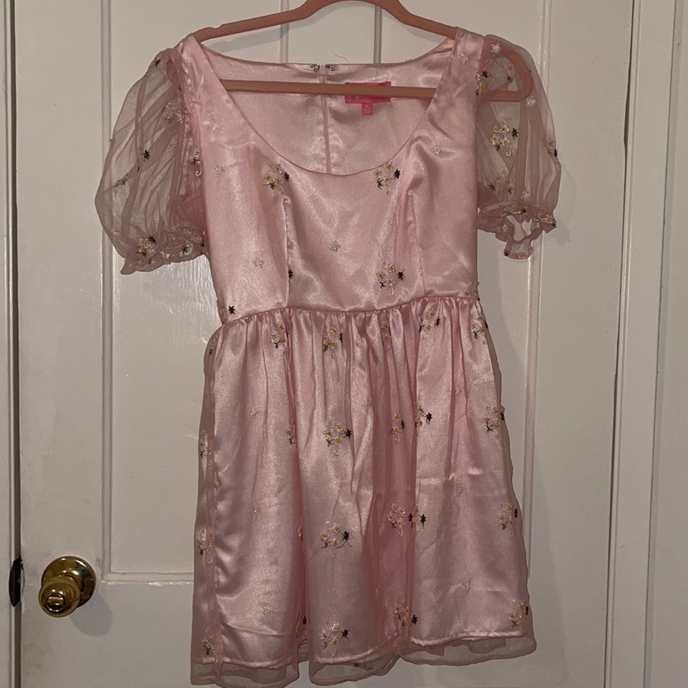 sugar thrillz pink baby doll dress